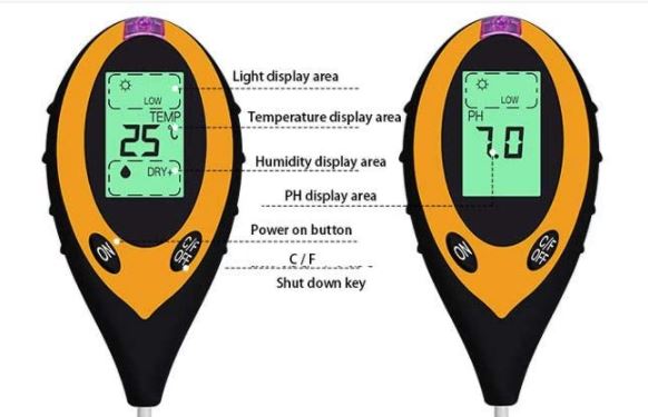 4 in 1 soil reader (Battery included)